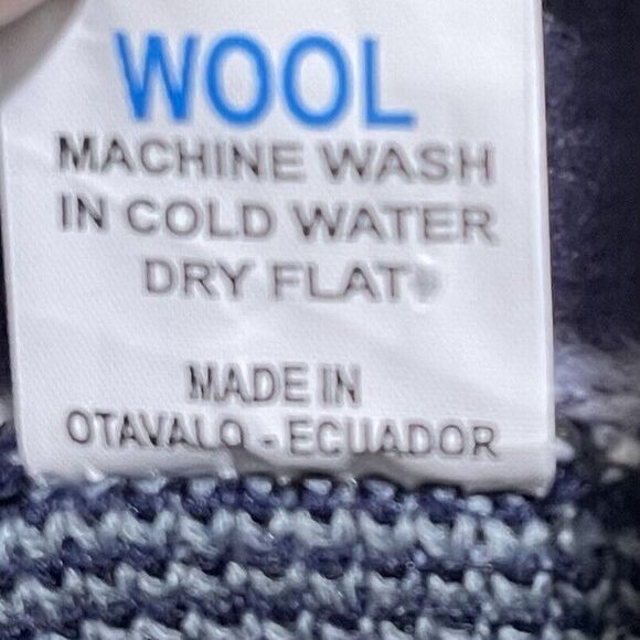 YARI Artesanias Wool Zip Coat Womens S Llama Snowflake Fair Isle Alpaca Blue - Picture 3 of 6